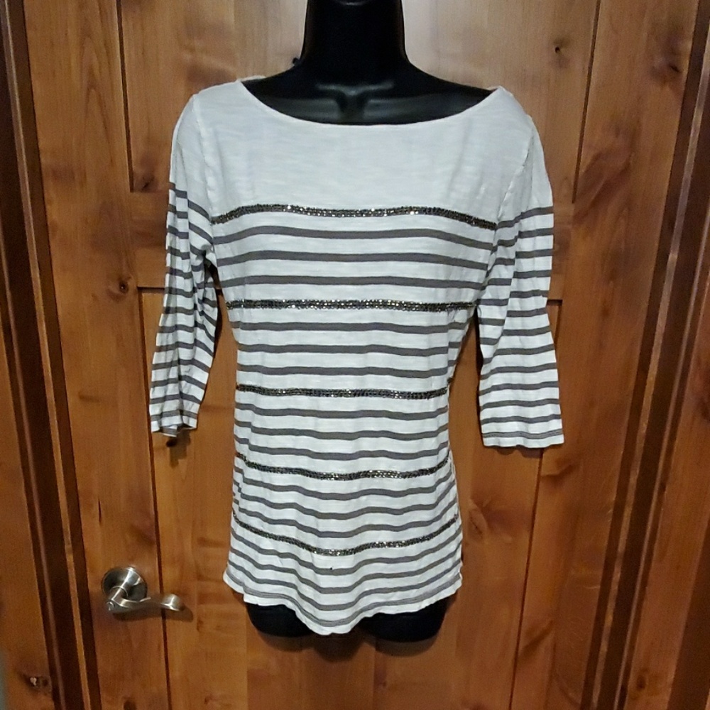 Ann Taylor Loft Beaded embellished shirt